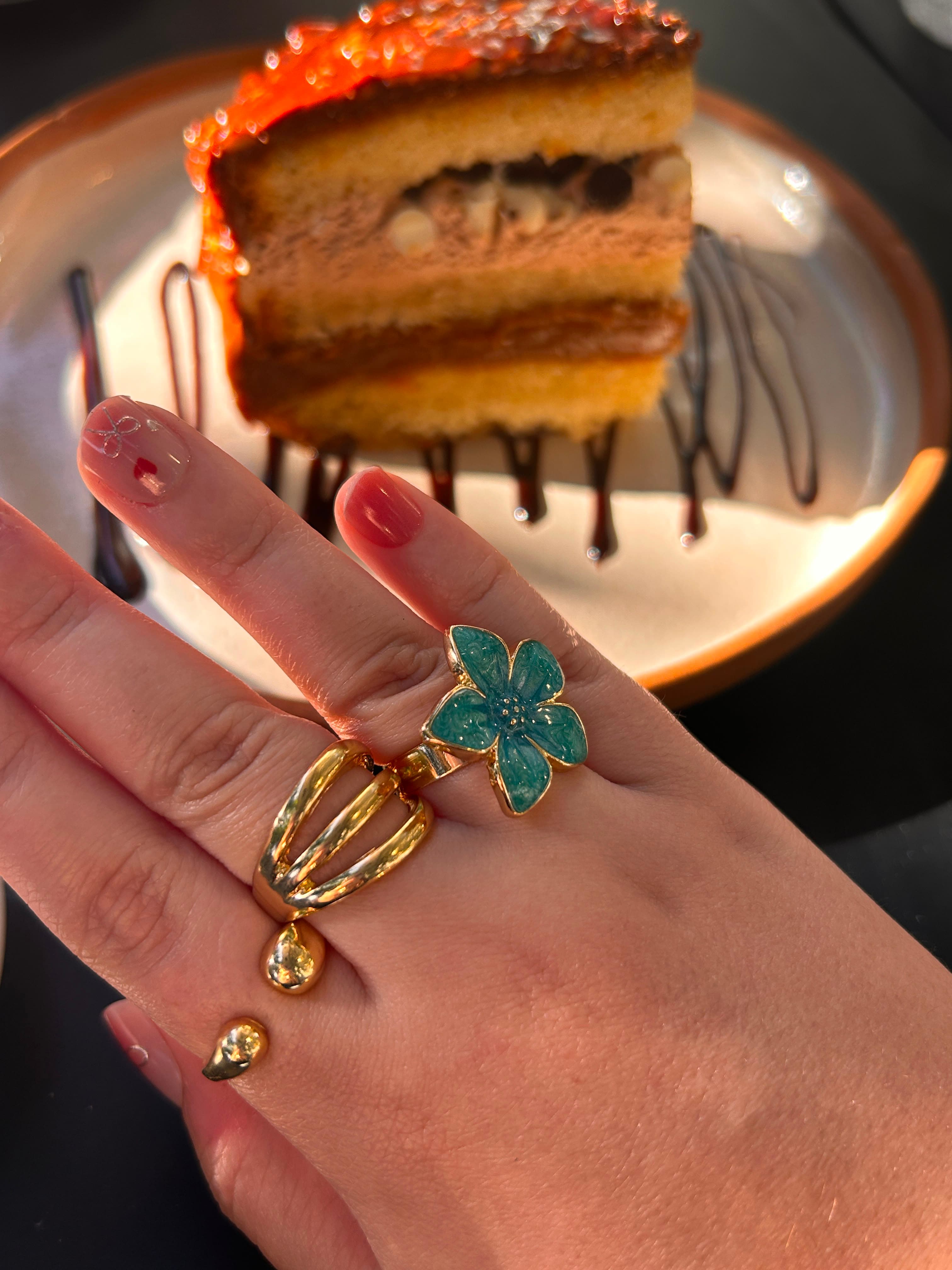Anillos dorados de acero quirurgico de Soluna
